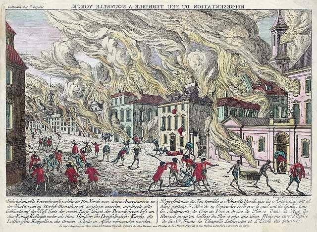 $!Imagen del incendio en la ciudad de Nueva York, Estados Unidos de 1776.