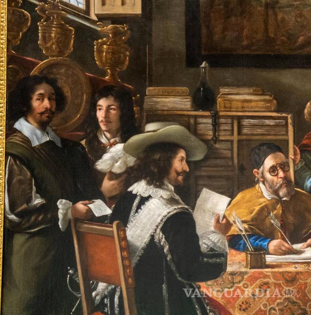 $!Detalle de La vocación de San Mateo (1661) de Juan de Pareja, en el Museo Metropolitano en Nueva York. Pareja se autorretrata con extraordianario parecido -figura de la izquierda- al retrato que le dedicó Velázquez, de quien fue esclavo y aprendió a pintar.