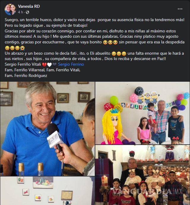 $!Fallece el empresario coahuilense Sergio Ferriño Vitali, horas después de accidente en Paila