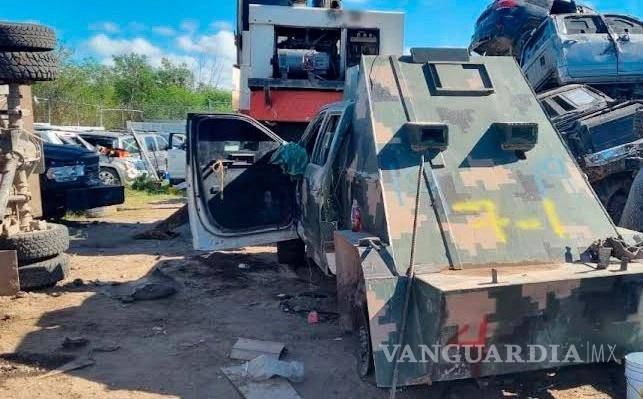 $!Fueron destruidos 20 ‘monstruos’ decomisados a cárteles en Tamaulipas