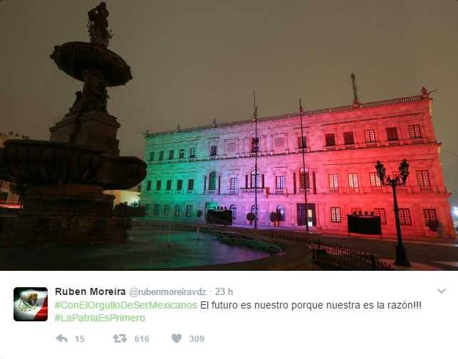 $!Palacio de Gobierno se ilumina de tricolor