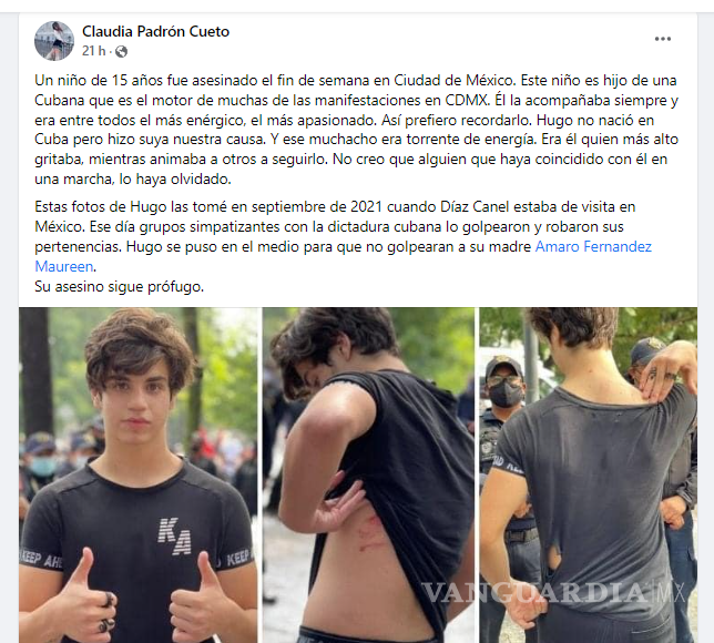 $!Hugo Carbajal, el joven cubano que protestaba desde México