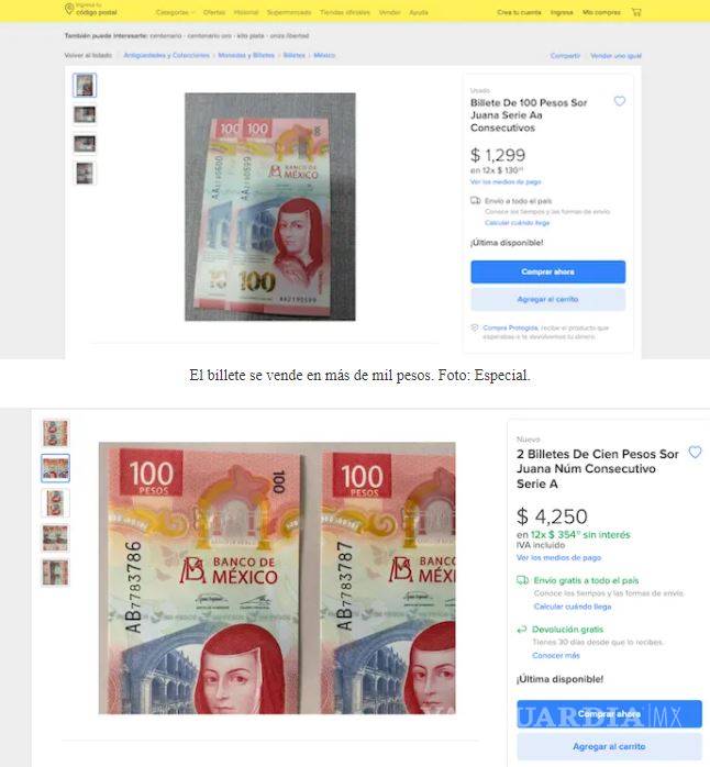 $!¡No lo cambies! Nuevo billete de 100 pesos se vende en más de 5 mil pesos