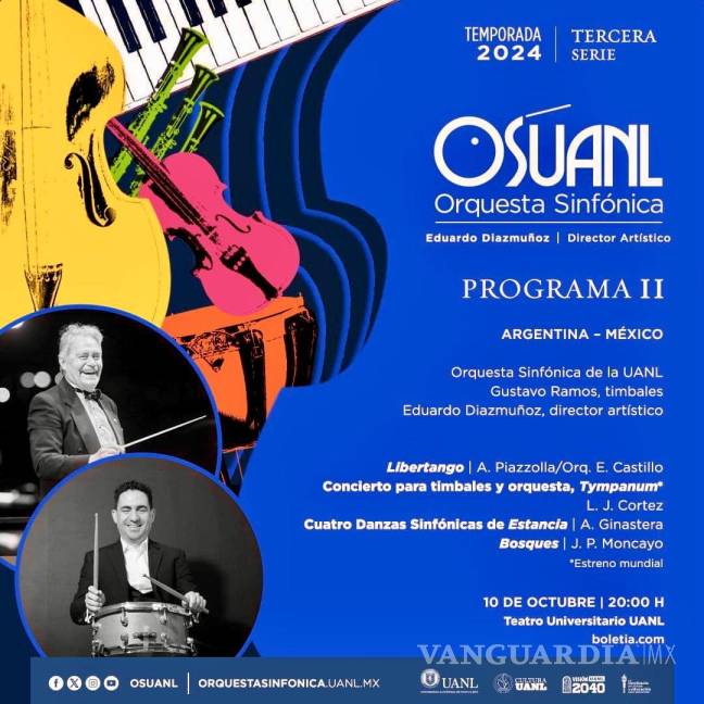 $!Cartel del programa de la Orquesta Sinfónica de la UANL.