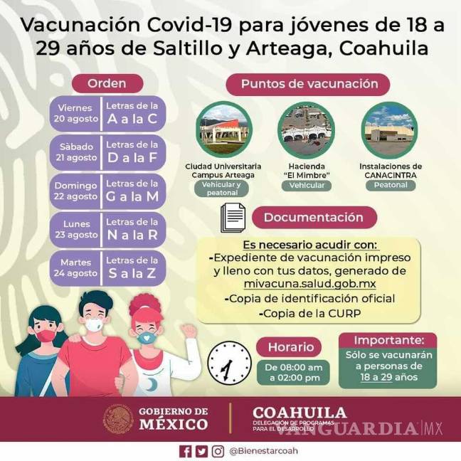 $!Información para asistir a la vacunación.
