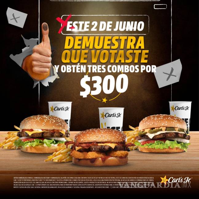 $!Carl’s Jr., Starbucks, Cinépolis y más... Estas son las ofertas, promociones y productos gratis que habrá por votar el 2 de junio en México