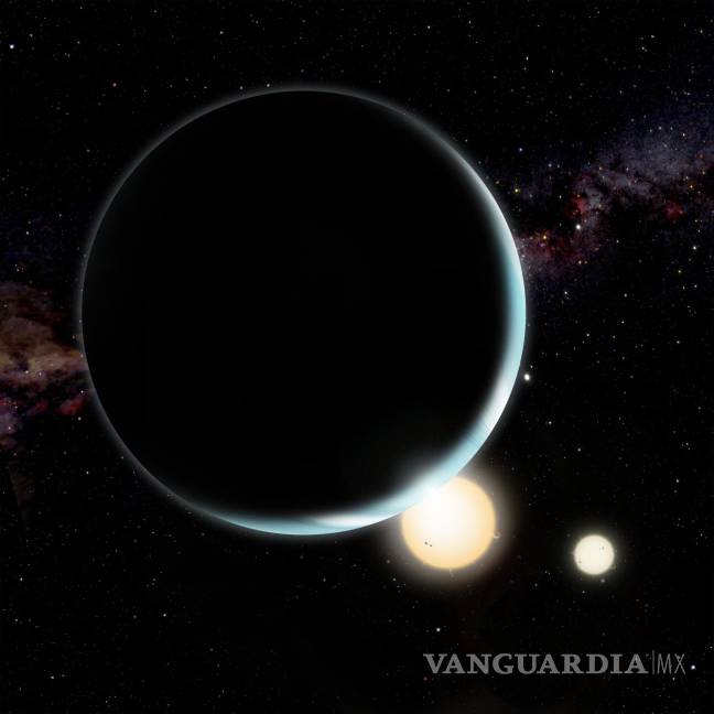$!Planeta Kepler-34b y sistema de estrellas dobles. EFE/David A. Aguilar/CfA