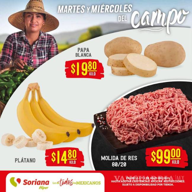 $!Ofertas del ‘Martes y Miércoles del Campo’ este 1 y 2 de julio con descuentos en frutas, verduras y carnes