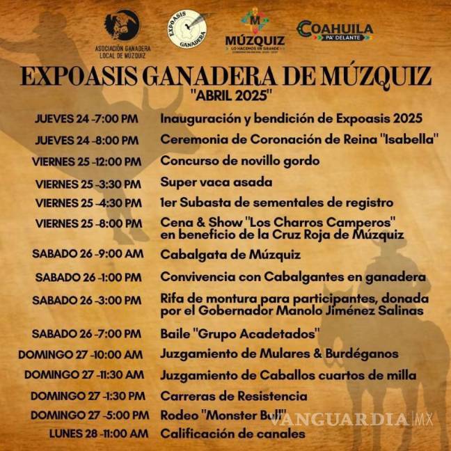 $!Con eventos como el concurso de novillo gordo y la súper vaca asada, la Expoasis 2025 celebra la identidad ganadera y rural de Múzquiz, impulsando el desarrollo del sector.
