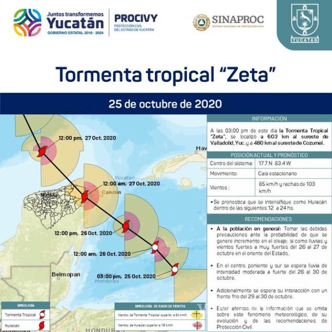 $!Tormenta tropical ‘Zeta’ sigue tomando fuerza en su camino a Yucatán y Quintana Roo
