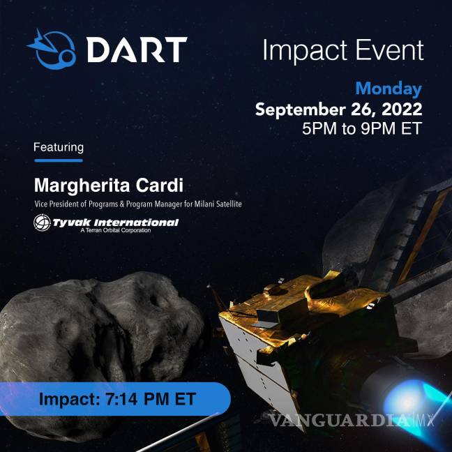 $!Tyvak International SRL participará en el evento de impacto DART de la NASA
