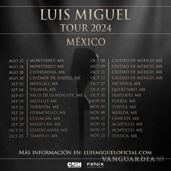 $!¡Santa Claus lo hace verdad! Vendrá Luis Miguel a Saltillo con su tour en septiembre de 2024 en el Estadio Madero