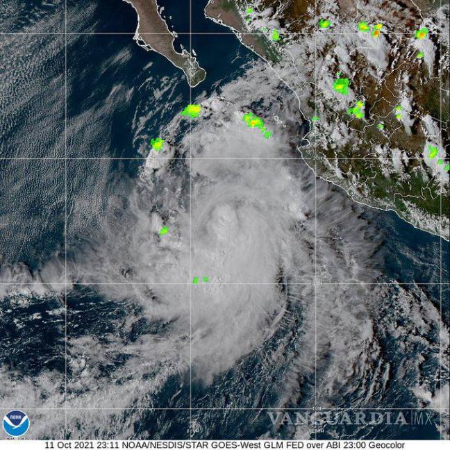 $!Pamela ya es huracán categoría 1 y se acerca a costas de Sinaloa