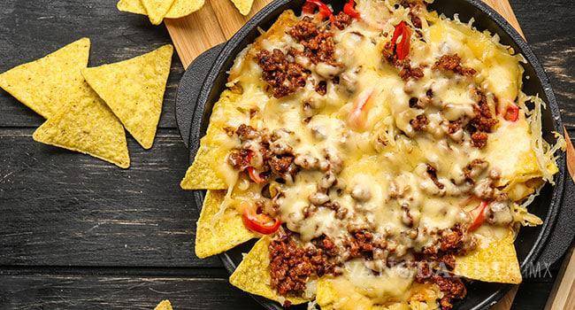 $!Nachos con queso y carne.