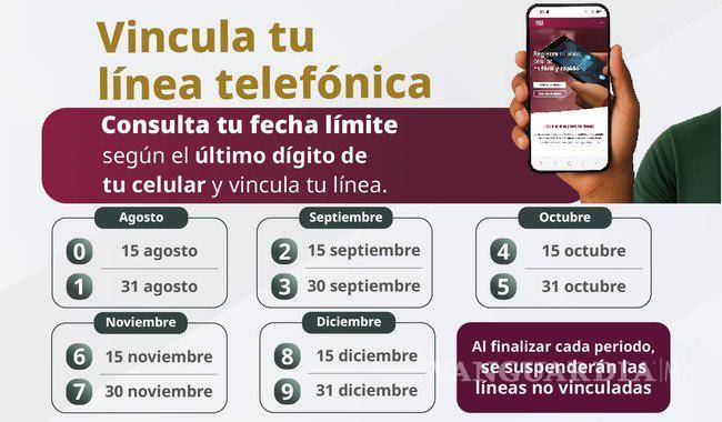 $!Amplían plazo de registro de líneas telefónicas hasta diciembre: publican calendario de registro por dígito