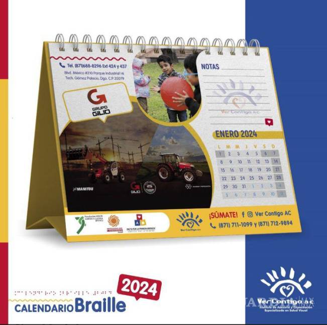 $!Ver Contigo lanza el Calendario Braille 2024, diseñado con la colaboración de la Universidad Iberoamericana de Torreón