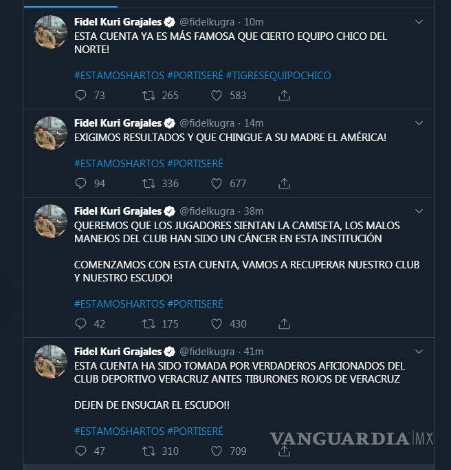 $!Aficionados del Veracruz hackean la cuenta de Fidel Kuri para exigir resultados