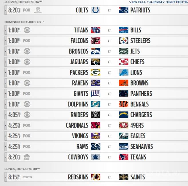 $!La NFL da a conocer el calendario oficial de la temporada 2018; el juego inaugural será un agarrón