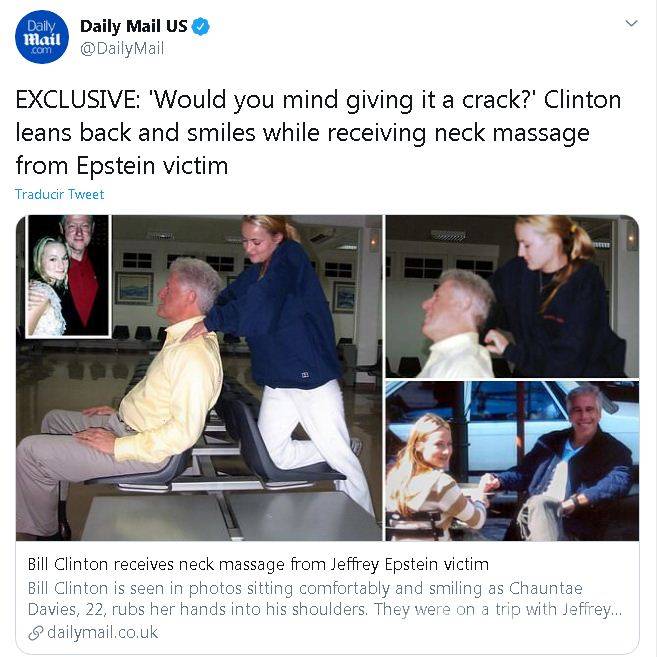 $!Salen a la luz fotos que involucran a Bill Clinton en el caso de Jeffrey Epstein