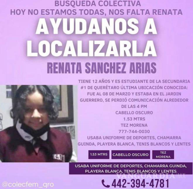 $!Desaparece jovencita de 12 años tras acudir a marcha 8M en Querétaro