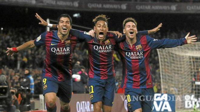 $!Luis Suárez, Neymar Junior y Lionel Messi.