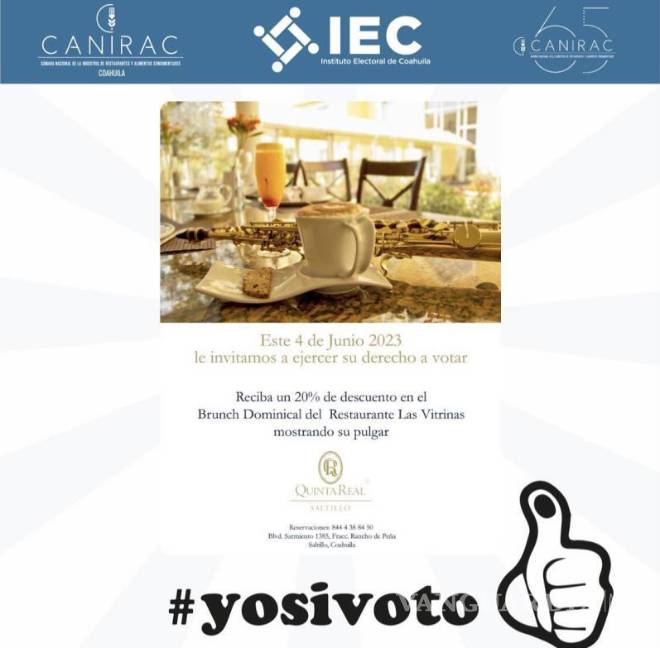 $!Restaurantes y museos incentivan el voto en Saltillo con promociones y descuentos