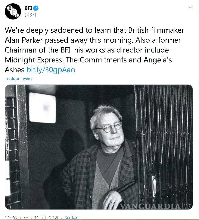 $!A los 76 años muere Alan Parker, director de 'El expreso de medianoche'