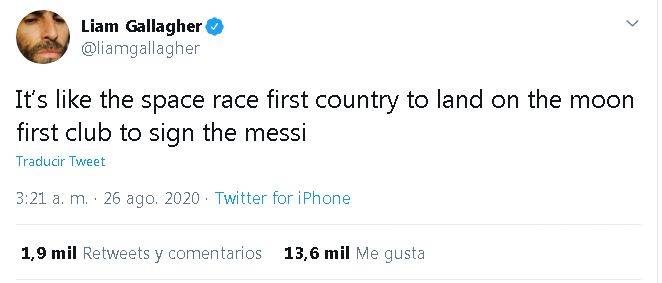 $!¡Prometer no empobrece..! Liam Gallagher ofrece concierto si Messi firma con el Manchester City