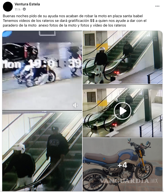 $!En redes sociales, la propietaria de la motocicleta robada lamenta el incidente y ofrece una recompensa por cualquier información que facilite la recuperación de su vehículo.