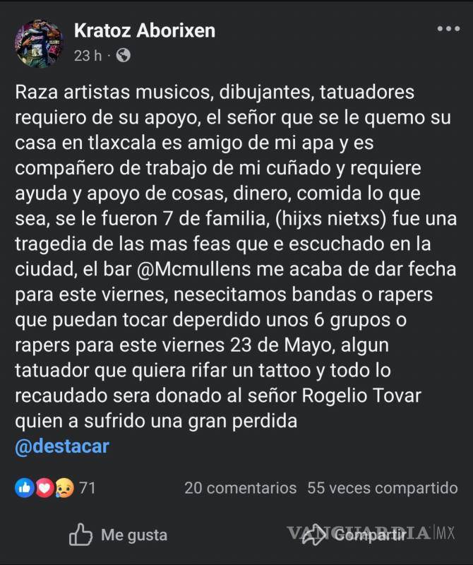 $!Artistas locales convocan a un evento solidario en apoyo a la familia afectada por el incendio.