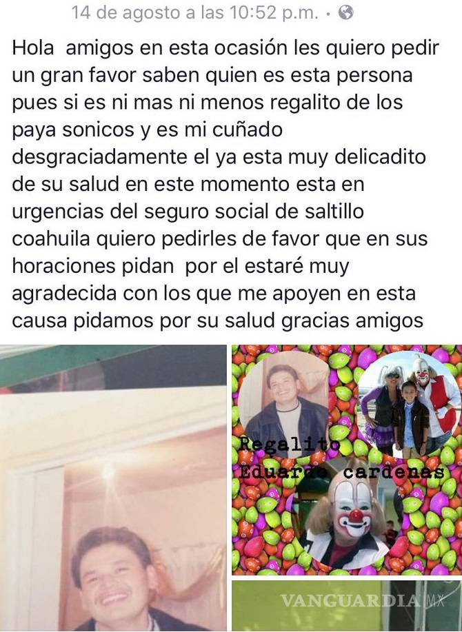 $!El payaso ‘Regalito’ desmiente estar hospitalizado en Saltillo