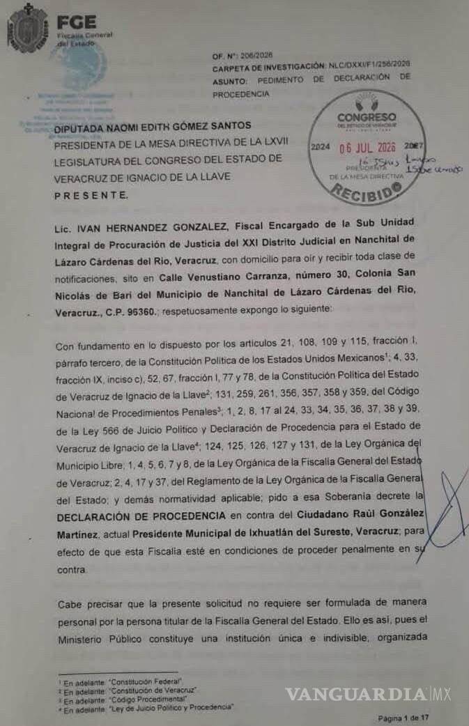 $!Alcalde de Ixhuatlán responde a solicitud de desafuero por caso de la periodista Roxana Guzmán