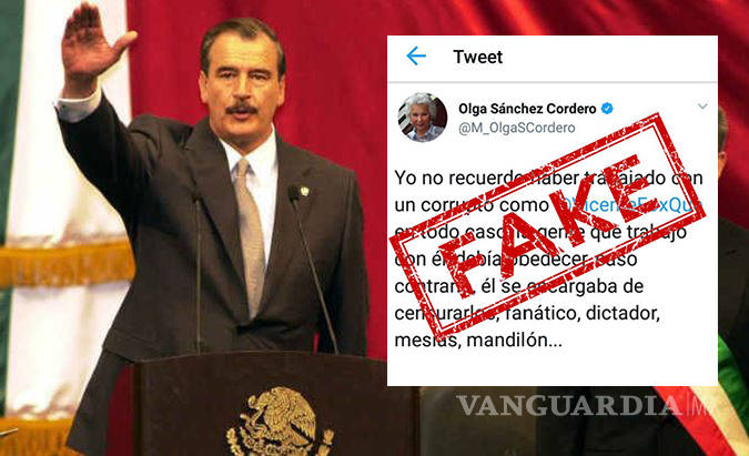 $!Olga Sánchez niega haber llamado corrupto a Vicente Fox