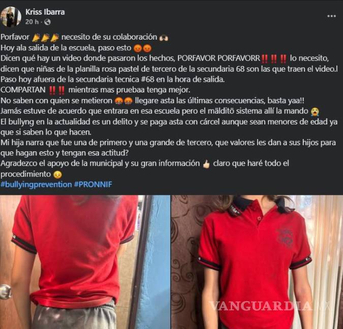 $!Denuncian bullying en secundaria de Sabinas; madre exige justicia
