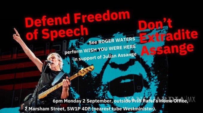 $!Roger Waters se manifiesta en Londres contra extradición de Julian Assange