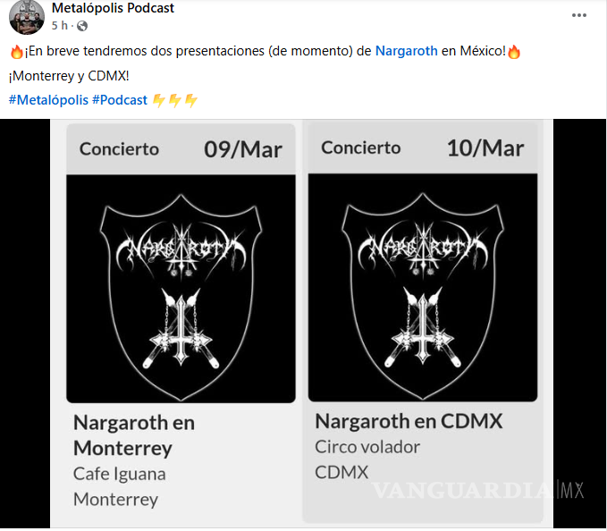 $!Nargaroth sorprende a México con dos fechas imprevistas de concierto