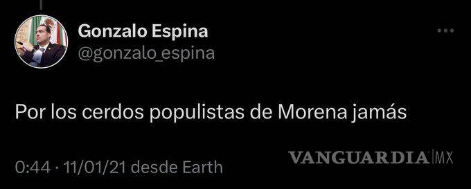$!Hay que ser imbécil para votar por Morena, dijo Gonzalo Espina... ahora va con Sheinbaum