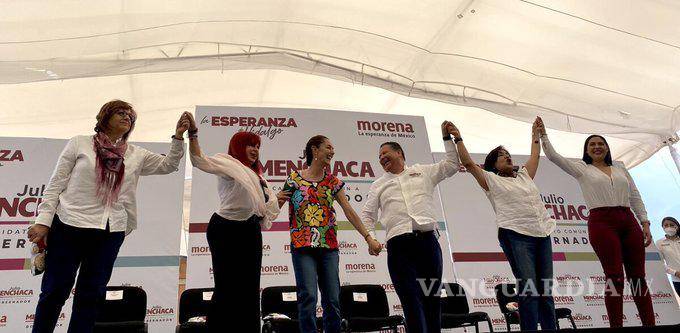 $!“¡Presidenta, Presidenta!”, vitorean a Sheinbaum en Hidalgo en campaña de Julio Menchaca