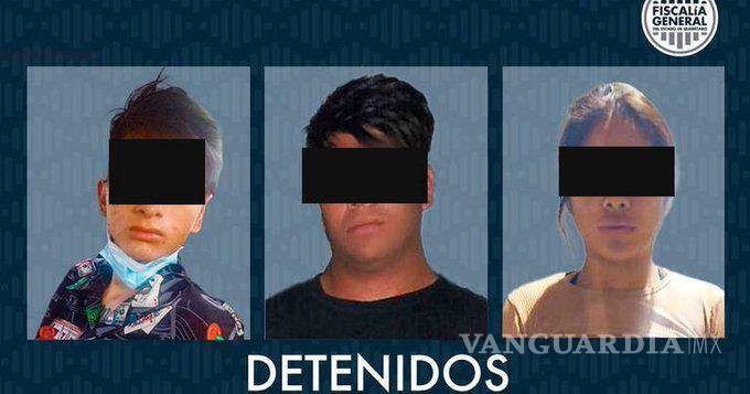 $!Los detenidos fueron identificados como María Guadalupe “N”, de 21 años; Jorge Armando “N”, de 19 años, y José Manuel “N”, de 21 años