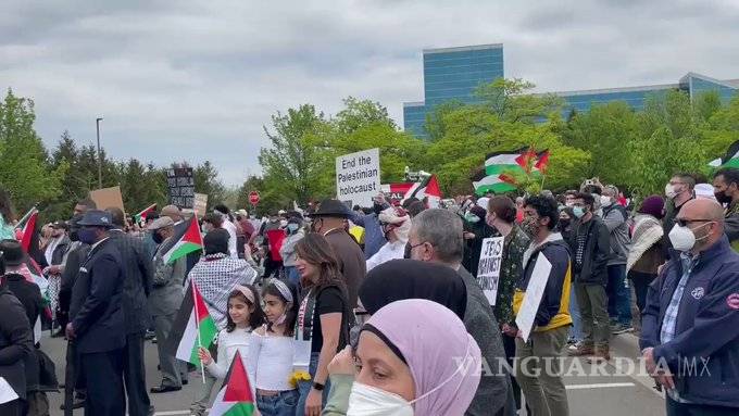 $!Protestas en ciudades de EU contra bombardeos de Israel sobre Franja de Gaza