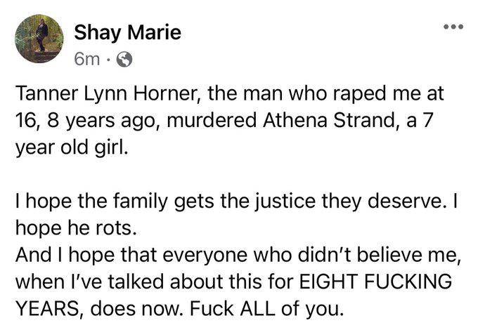 $!Asesinato de la niña Athena Strand conmociona a EU