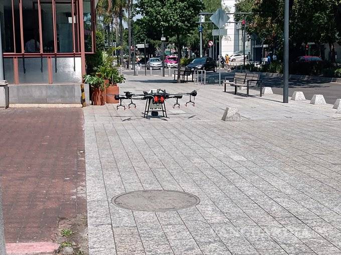 $!Con drones sanitizan las lujosas calles de Polanco en la CDMX