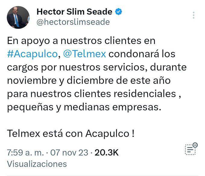 $!Telmex no cobrará en Acapulco durante noviembre y diciembre