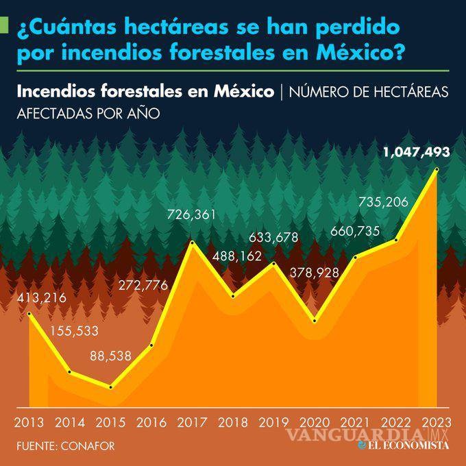 $!Aumentan los incendios forestales en el país, Conafor reporta casi 200