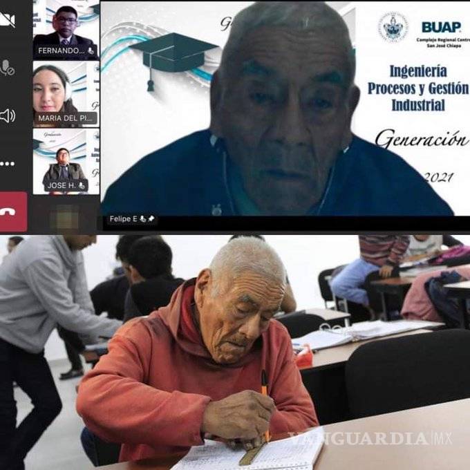 $!Se gradúa como ingeniero don Felipe, a sus 84 años