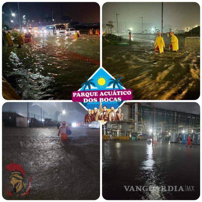 $!Se volvió a inundar la refinería de Dos Bocas