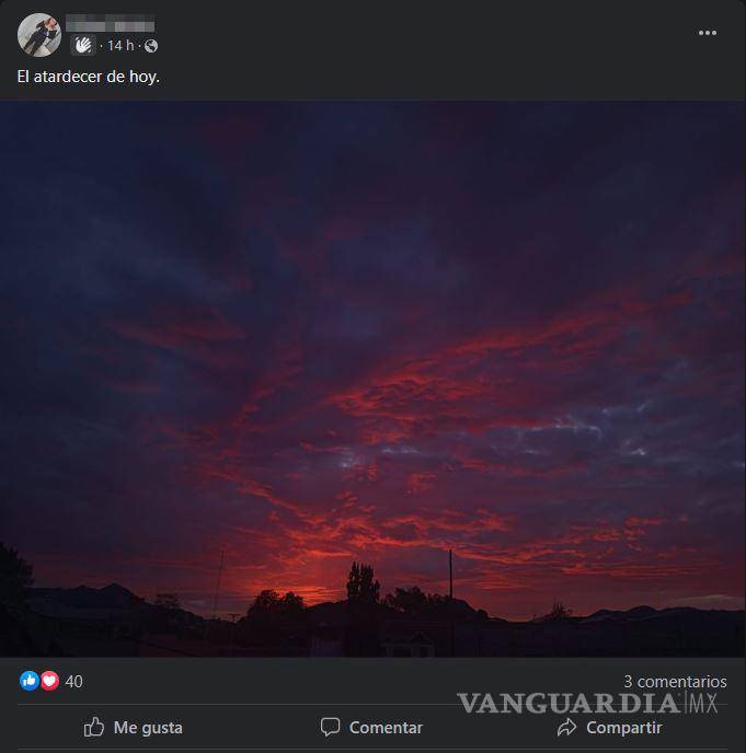 $!Sorprende cielo rosa a saltillenses.