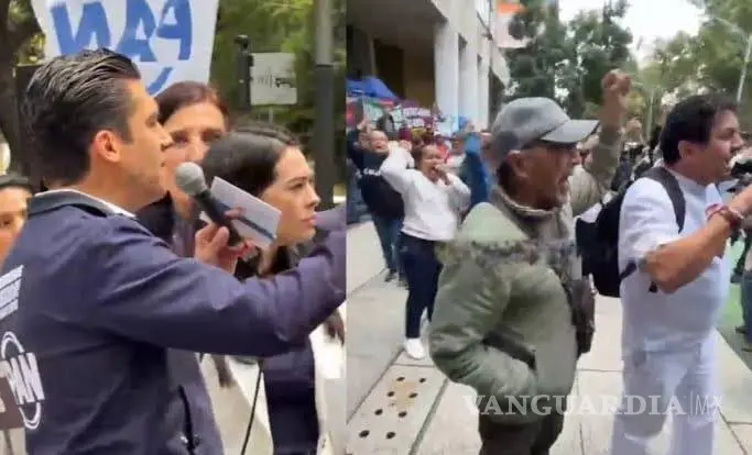 $!Jorge Romero Herrera acudió a la manifestación acompañado de militantes panistas para expresar su respaldo al movimiento laboral.