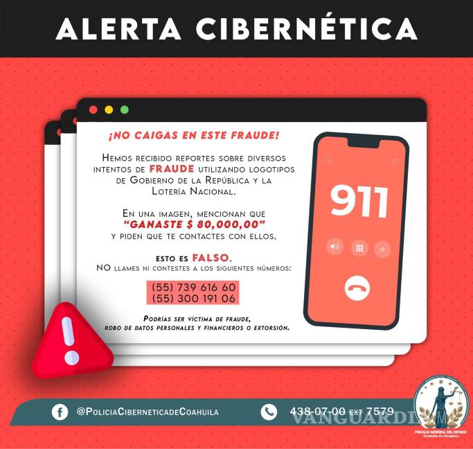 ‘Felicidades, ganaste $80,000’; alertan por nueva modalidad de fraude en Coahuila