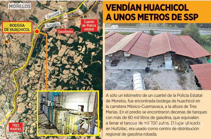 $!Vendían huachicol cerca de cuartel de la SSP de Morelos